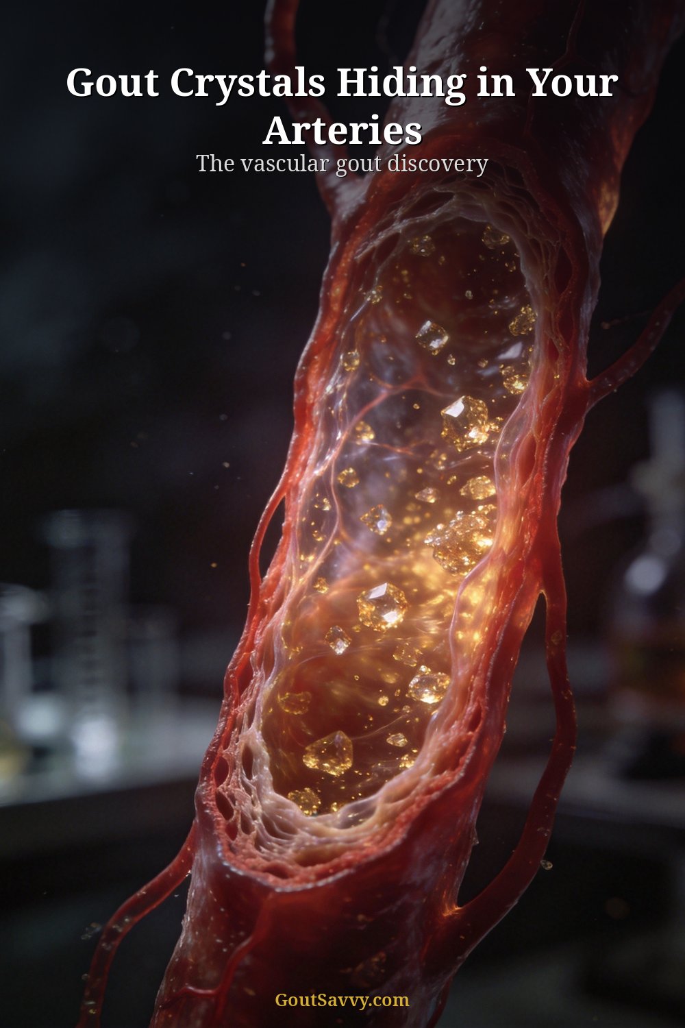 Gout Crystals Hiding in Your Arteries - Pinterest Pin