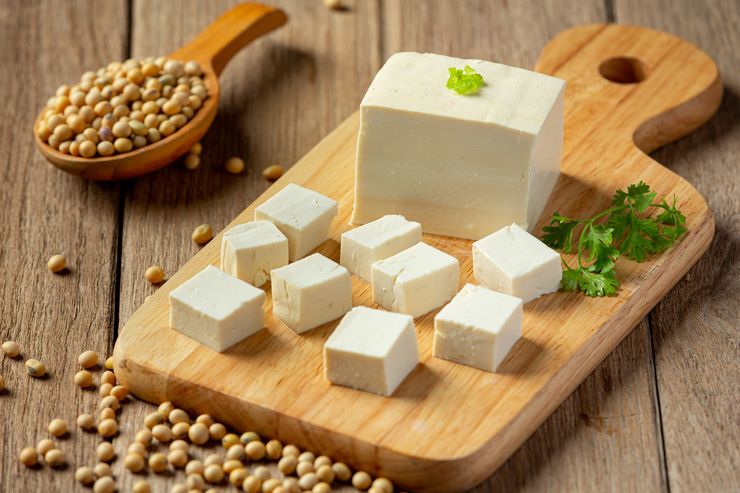 Close-up of dried beans, lentils, and soybeans showing a variety of plant protein sources